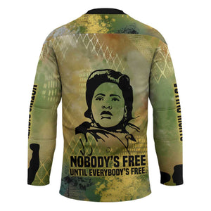 Fannie Lou Hamer Hockey Jersey Unbossable Quote Design Protest Silhouettes and Voting Rights Tribute - African Pride