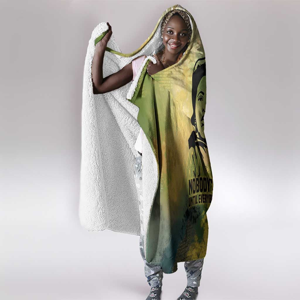 Fannie Lou Hamer Hooded Blanket Unbossable Quote Design Protest Silhouettes and Voting Rights Tribute - African Pride