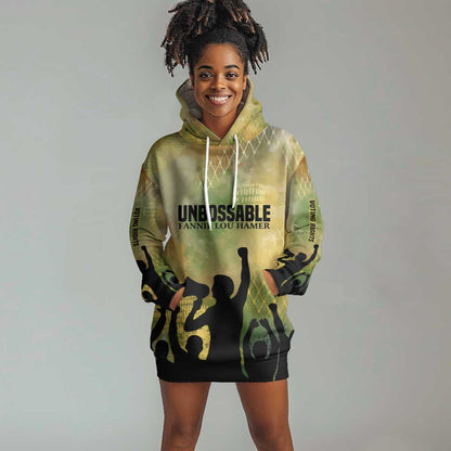 Fannie Lou Hamer Hoodie Dress Unbossable Quote Design Protest Silhouettes and Voting Rights Tribute - African Pride