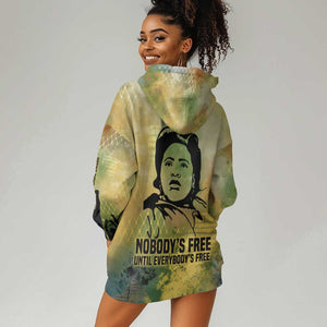 Fannie Lou Hamer Hoodie Dress Unbossable Quote Design Protest Silhouettes and Voting Rights Tribute - African Pride