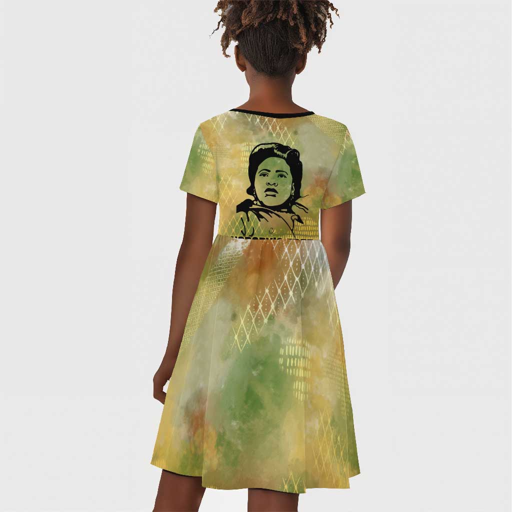 Fannie Lou Hamer Kid Short Sleeve Dress Unbossable Quote Design Protest Silhouettes and Voting Rights Tribute - African Pride