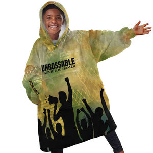 Fannie Lou Hamer Kid Wearable Blanket Hoodie Unbossable Quote Design Protest Silhouettes and Voting Rights Tribute - African Pride