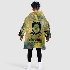Fannie Lou Hamer Kid Wearable Blanket Hoodie Unbossable Quote Design Protest Silhouettes and Voting Rights Tribute - African Pride