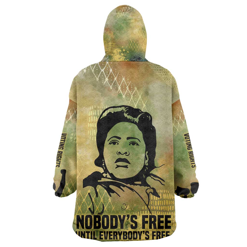 Fannie Lou Hamer Kid Wearable Blanket Hoodie Unbossable Quote Design Protest Silhouettes and Voting Rights Tribute - African Pride