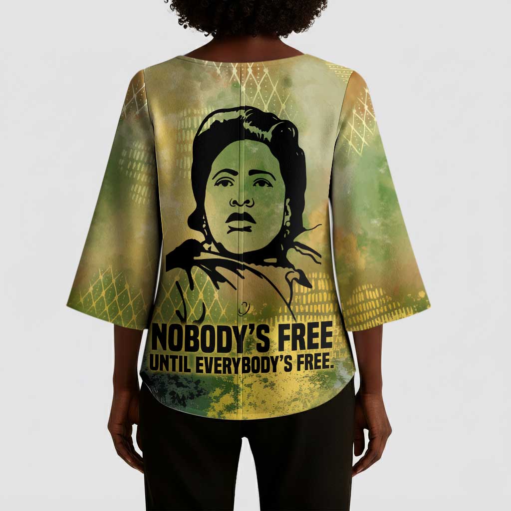 Fannie Lou Hamer Kimono Sleeve Blouse Unbossable Quote Design Protest Silhouettes and Voting Rights Tribute - African Pride