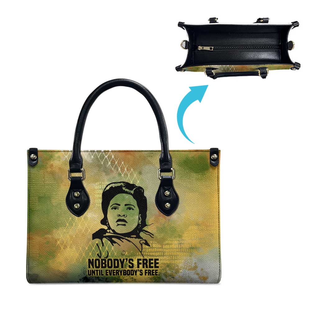 Fannie Lou Hamer Leather Bag Unbossable Quote Design Protest Silhouettes and Voting Rights Tribute - African Pride