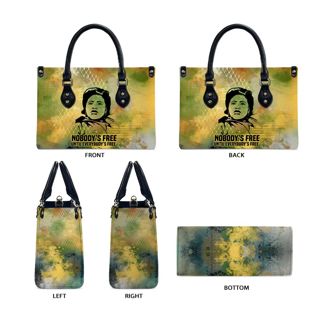 Fannie Lou Hamer Leather Bag Unbossable Quote Design Protest Silhouettes and Voting Rights Tribute - African Pride