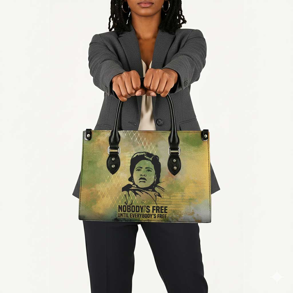 Fannie Lou Hamer Leather Bag Unbossable Quote Design Protest Silhouettes and Voting Rights Tribute - African Pride