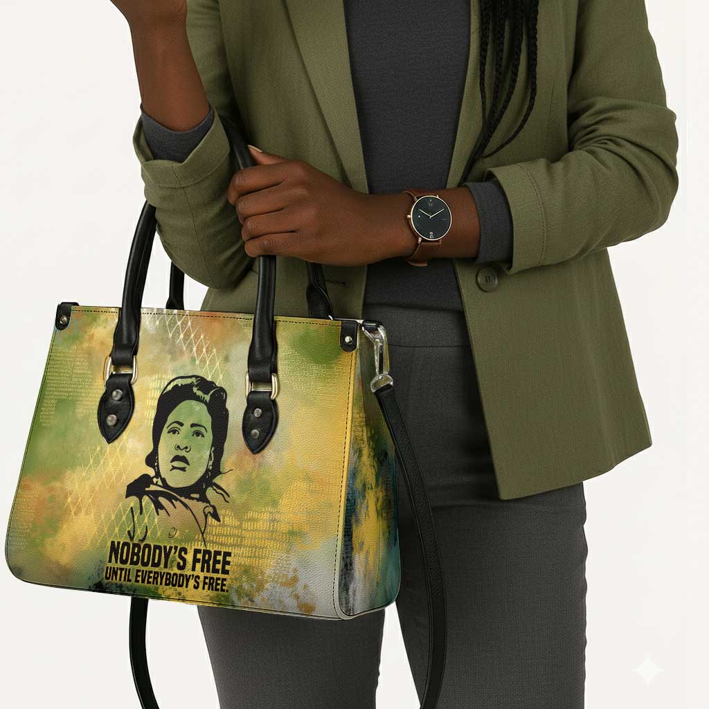 Fannie Lou Hamer Leather Bag Unbossable Quote Design Protest Silhouettes and Voting Rights Tribute - African Pride