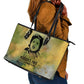 Fannie Lou Hamer Leather Tote Bag Unbossable Quote Design Protest Silhouettes and Voting Rights Tribute - African Pride