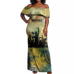 Fannie Lou Hamer Off Shoulder Maxi Dress Unbossable Quote Design Protest Silhouettes and Voting Rights Tribute - African Pride