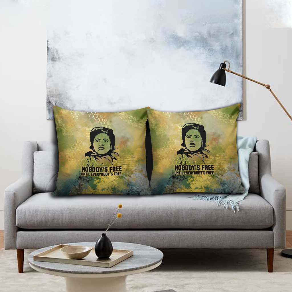 Fannie Lou Hamer Pillow Cover Unbossable Quote Design Protest Silhouettes and Voting Rights Tribute - African Pride