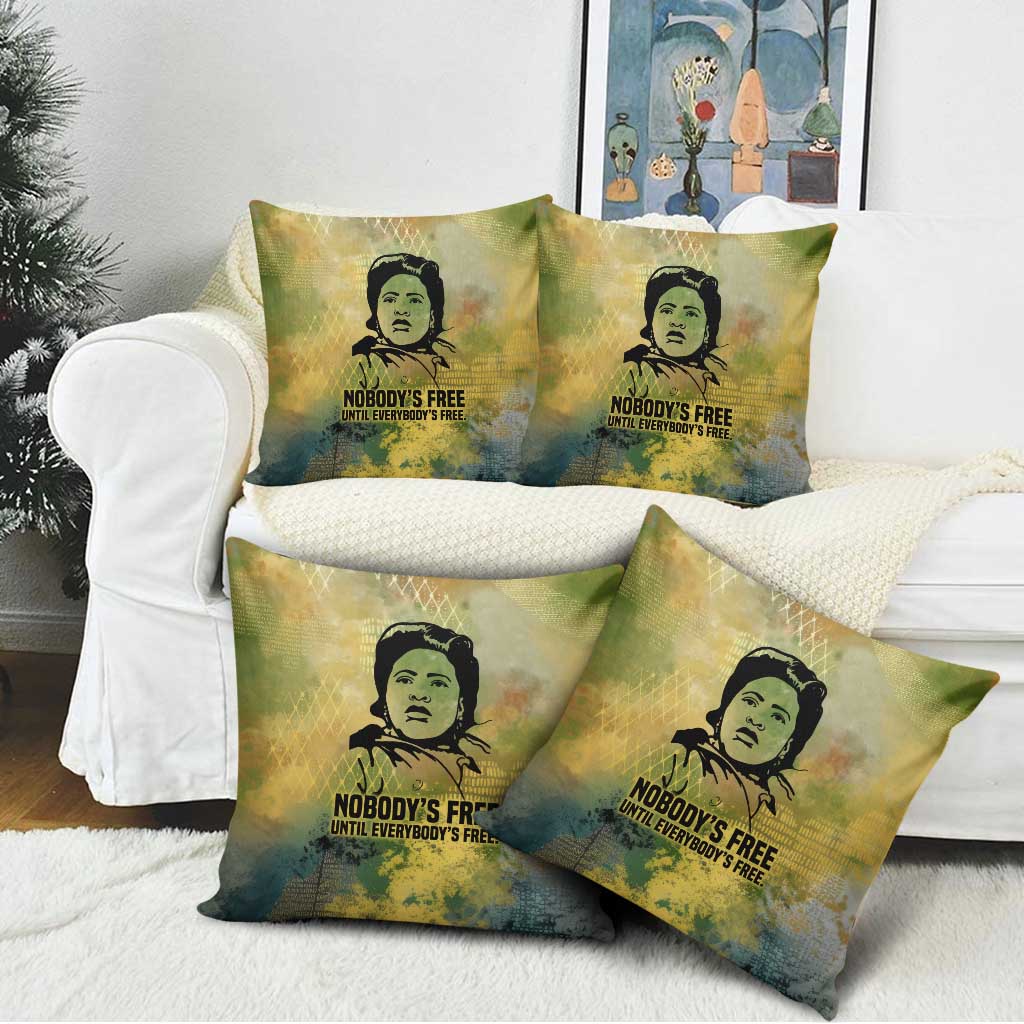 Fannie Lou Hamer Pillow Cover Unbossable Quote Design Protest Silhouettes and Voting Rights Tribute - African Pride