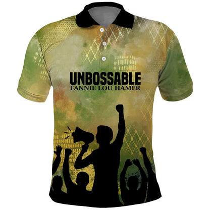 Fannie Lou Hamer Polo Shirt Unbossable Quote Design Protest Silhouettes and Voting Rights Tribute - African Pride