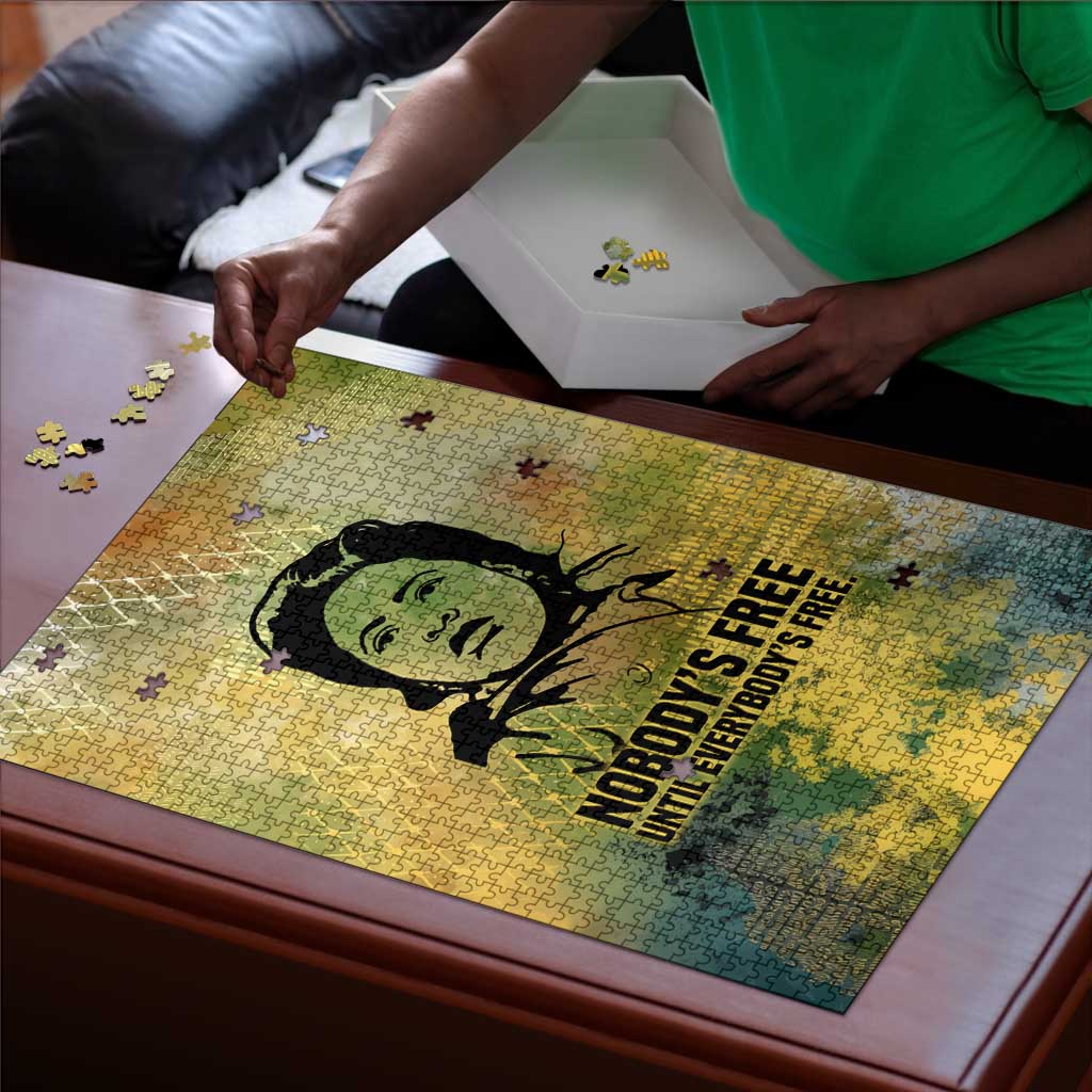 Fannie Lou Hamer Puzzle Unbossable Quote Design Protest Silhouettes and Voting Rights Tribute - African Pride