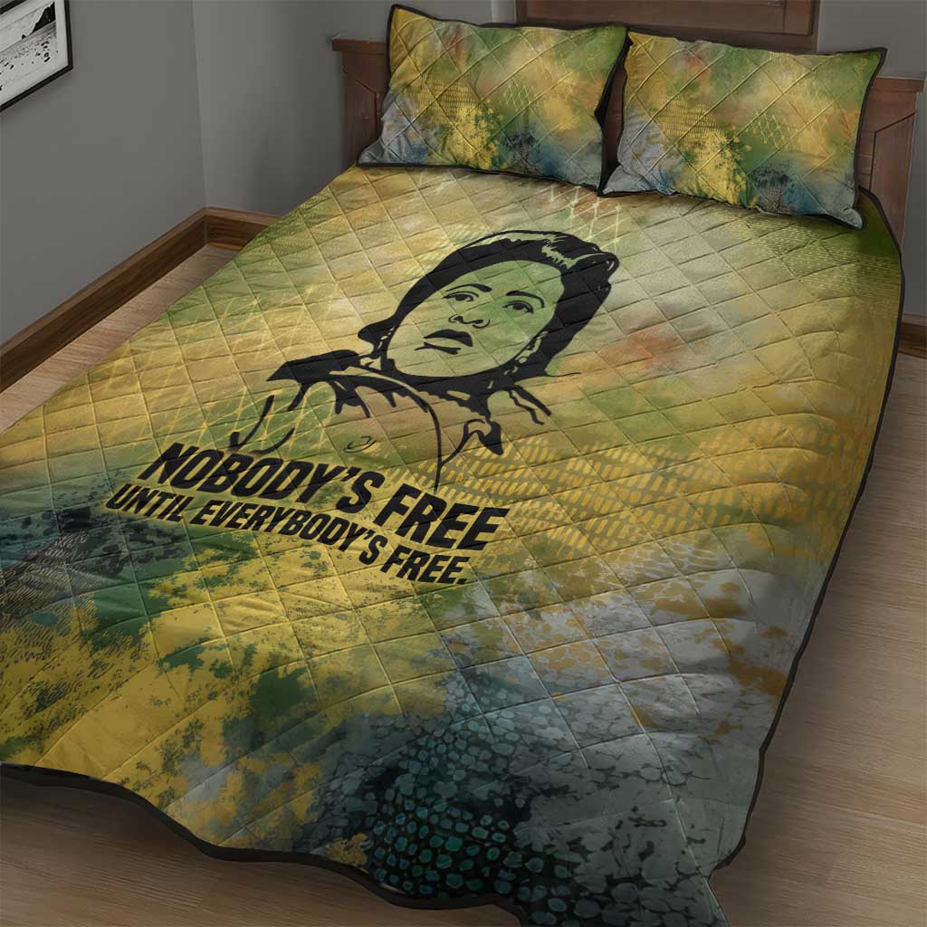 Fannie Lou Hamer Quilt Bed Set Unbossable Quote Design Protest Silhouettes and Voting Rights Tribute - African Pride