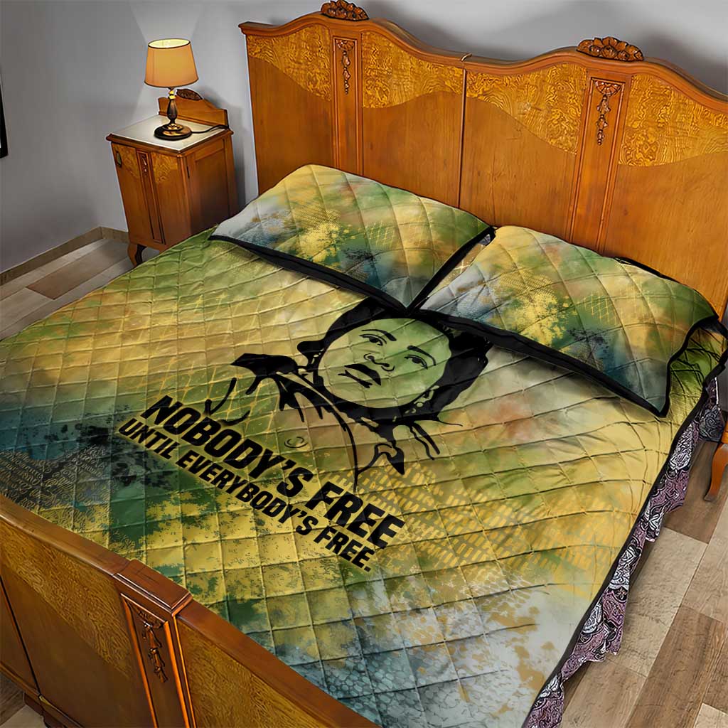 Fannie Lou Hamer Quilt Bed Set Unbossable Quote Design Protest Silhouettes and Voting Rights Tribute - African Pride