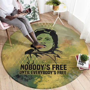Fannie Lou Hamer Round Carpet Unbossable Quote Design Protest Silhouettes and Voting Rights Tribute - African Pride