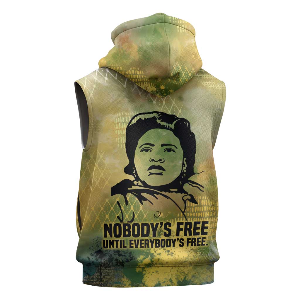 Fannie Lou Hamer Sleeveless Hoodie Unbossable Quote Design Protest Silhouettes and Voting Rights Tribute - African Pride