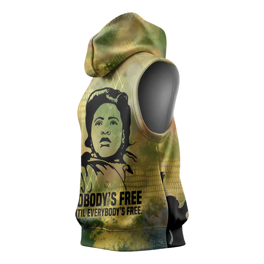 Fannie Lou Hamer Sleeveless Hoodie Unbossable Quote Design Protest Silhouettes and Voting Rights Tribute - African Pride