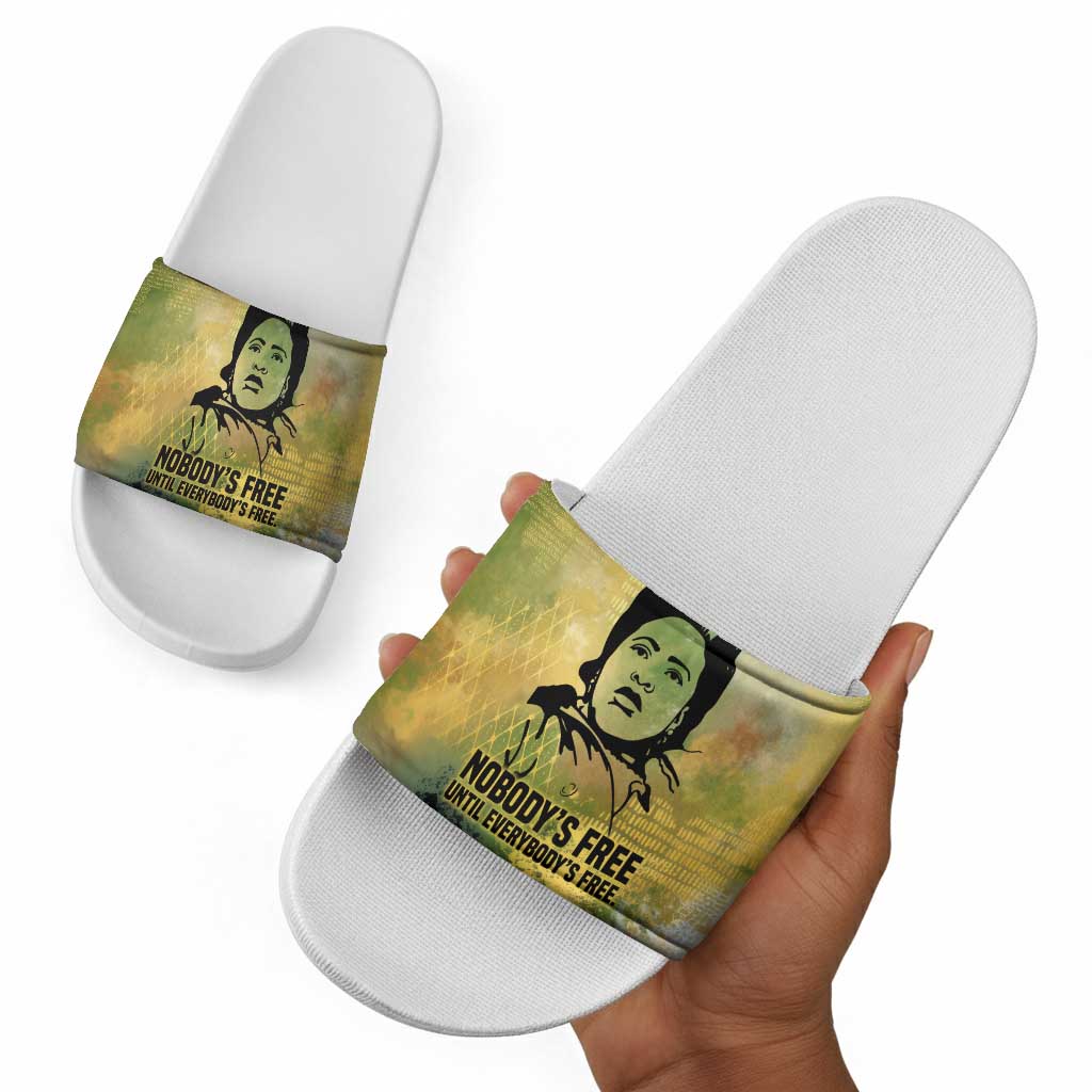 Fannie Lou Hamer Slide Sandals Unbossable Quote Design Protest Silhouettes and Voting Rights Tribute - African Pride