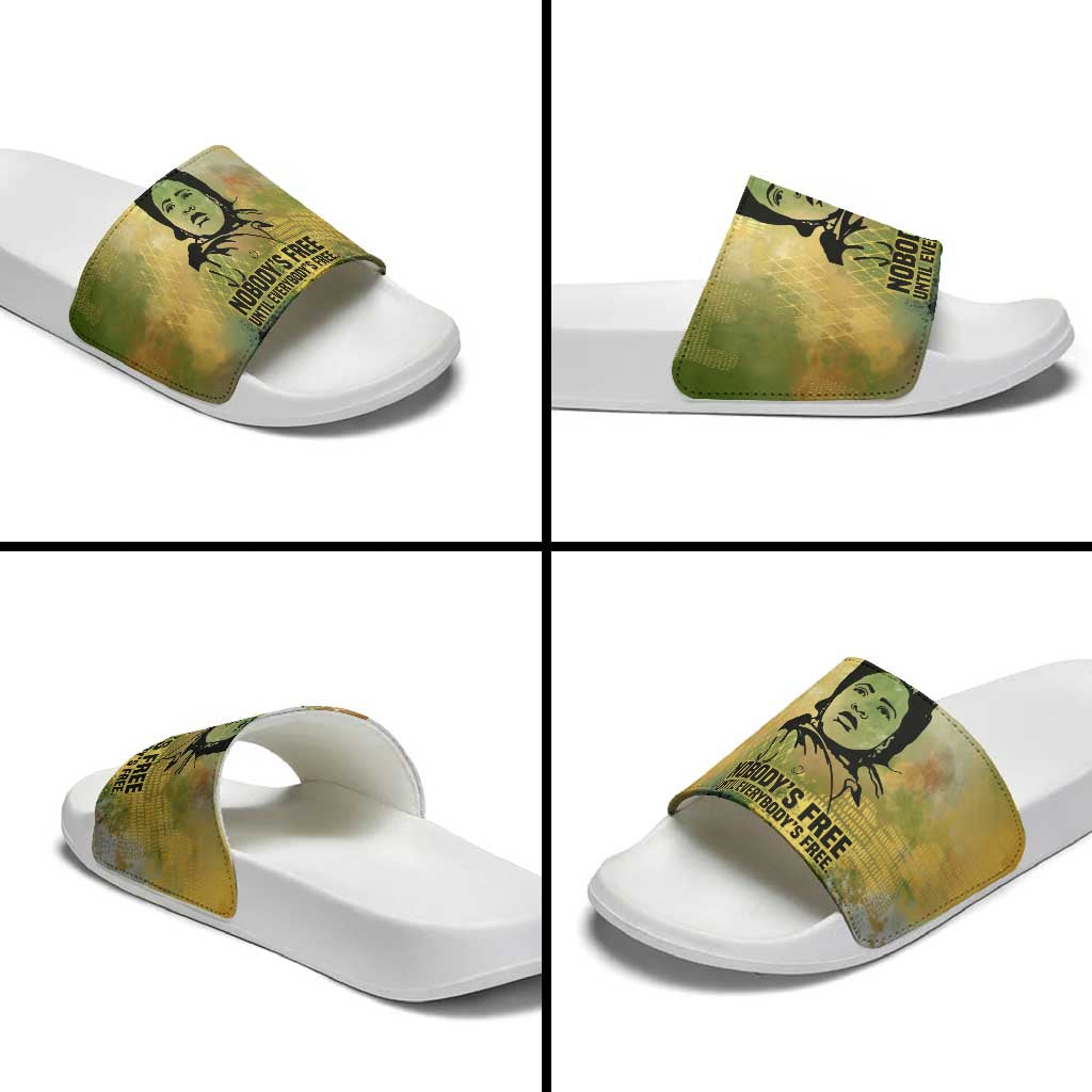 Fannie Lou Hamer Slide Sandals Unbossable Quote Design Protest Silhouettes and Voting Rights Tribute - African Pride