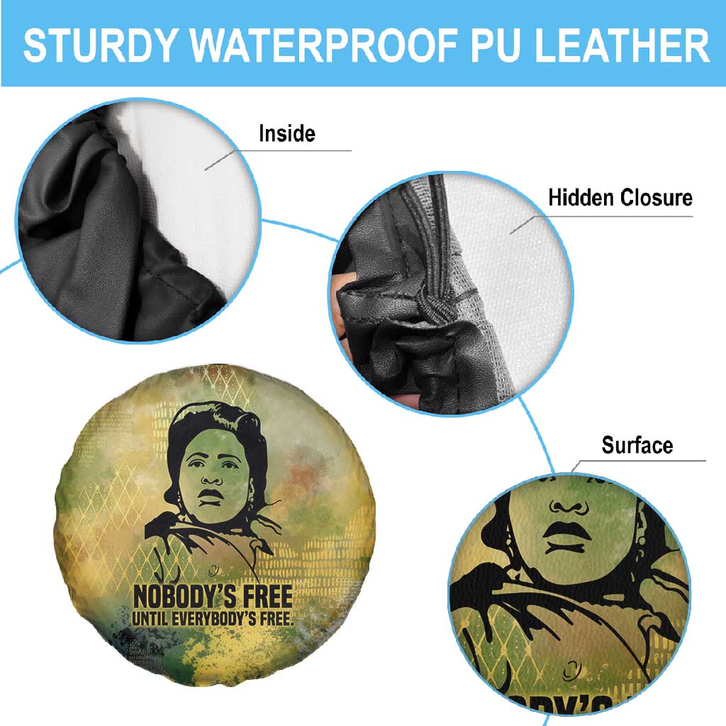 Fannie Lou Hamer Spare Tire Cover Unbossable Quote Design Protest Silhouettes and Voting Rights Tribute - African Pride