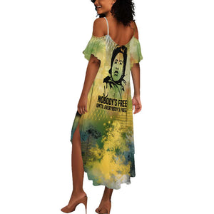 Fannie Lou Hamer Summer Maxi Dress Unbossable Quote Design Protest Silhouettes and Voting Rights Tribute - African Pride