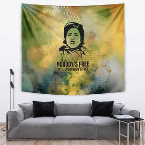 Fannie Lou Hamer Tapestry Unbossable Quote Design Protest Silhouettes and Voting Rights Tribute - African Pride