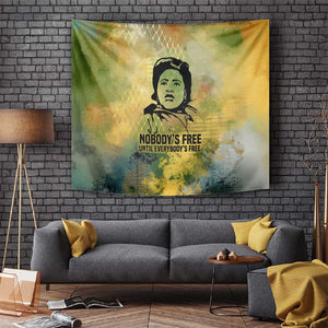 Fannie Lou Hamer Tapestry Unbossable Quote Design Protest Silhouettes and Voting Rights Tribute - African Pride