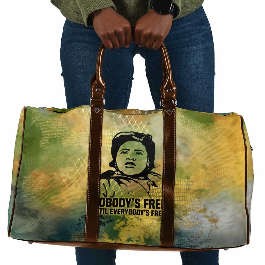 Fannie Lou Hamer Travel Bag Unbossable Quote Design Protest Silhouettes and Voting Rights Tribute - African Pride