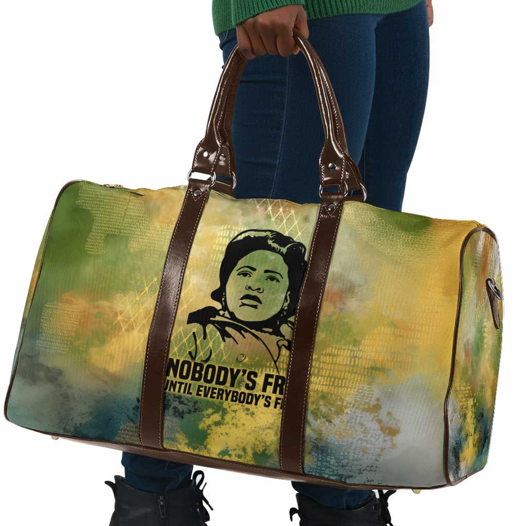 Fannie Lou Hamer Travel Bag Unbossable Quote Design Protest Silhouettes and Voting Rights Tribute - African Pride