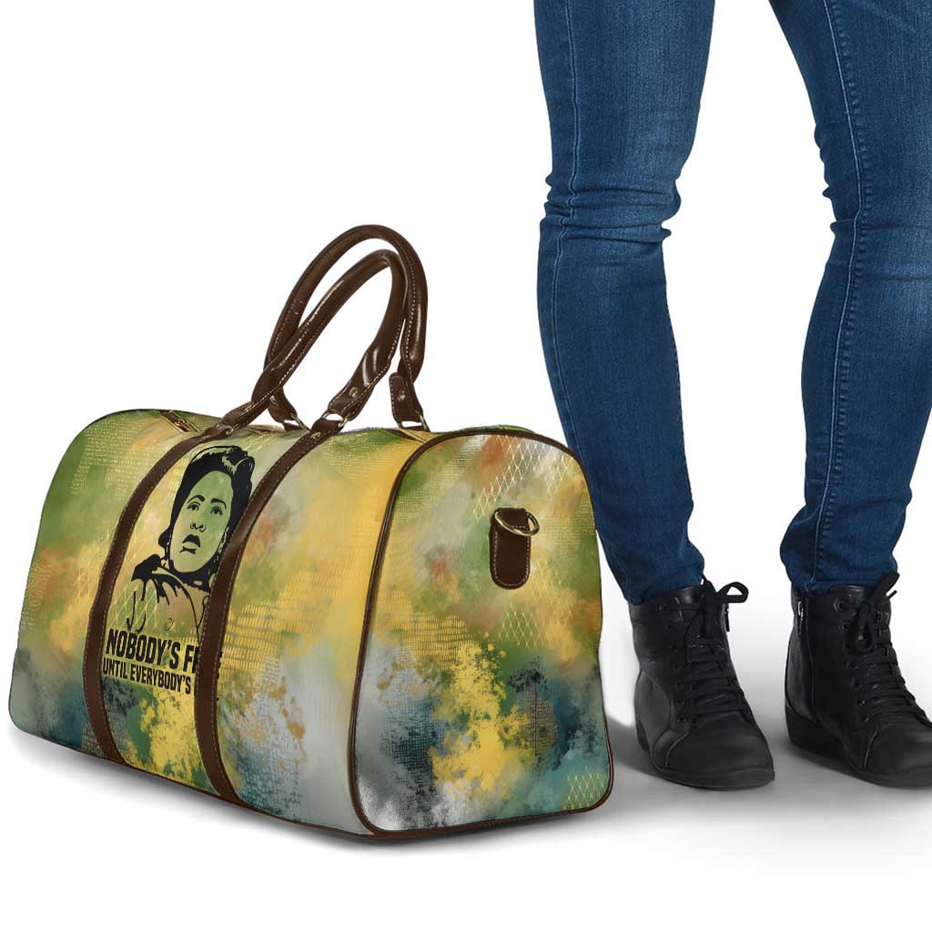 Fannie Lou Hamer Travel Bag Unbossable Quote Design Protest Silhouettes and Voting Rights Tribute - African Pride