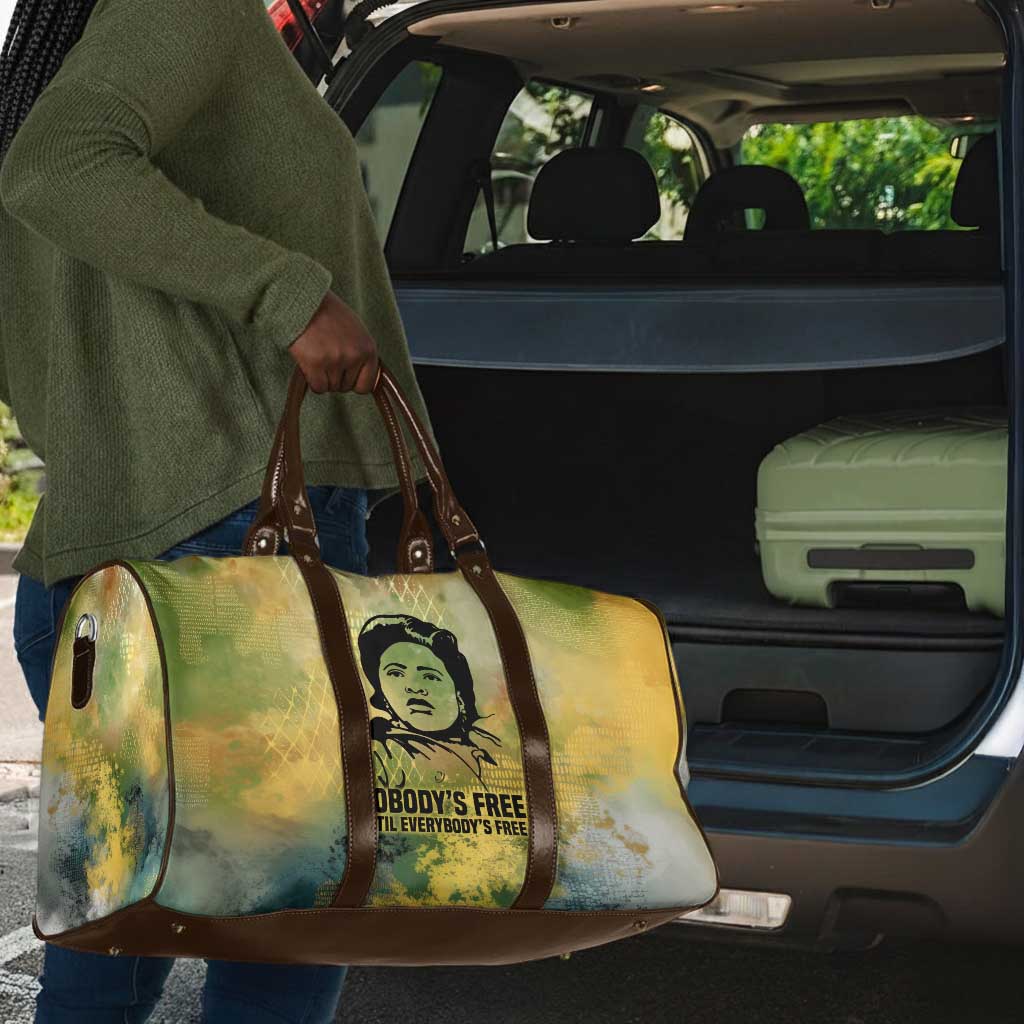 Fannie Lou Hamer Travel Bag Unbossable Quote Design Protest Silhouettes and Voting Rights Tribute - African Pride