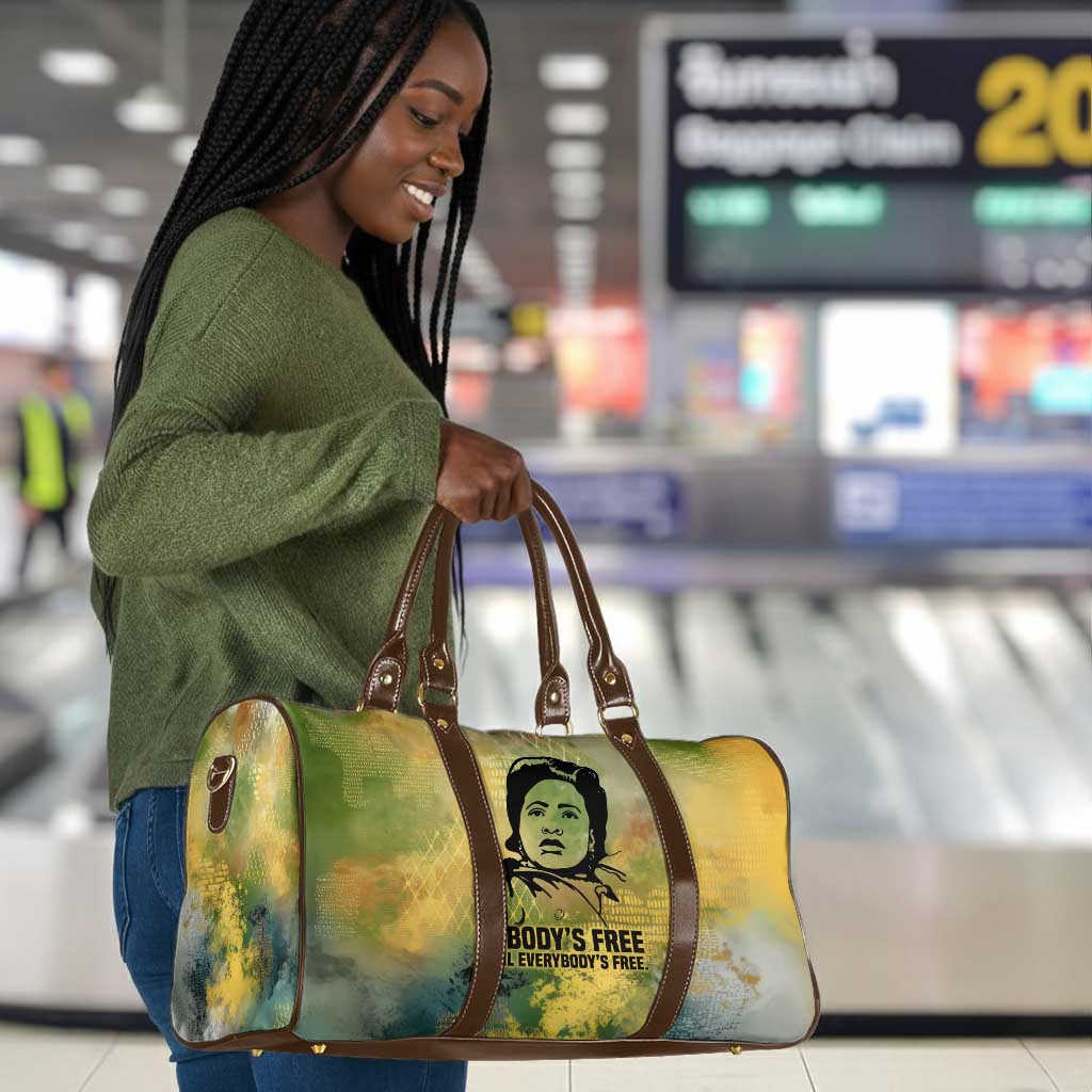 Fannie Lou Hamer Travel Bag Unbossable Quote Design Protest Silhouettes and Voting Rights Tribute - African Pride