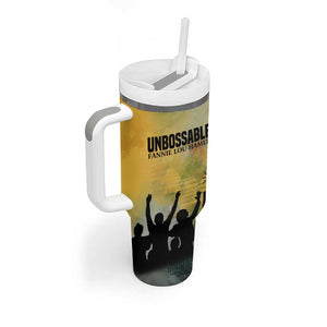 Fannie Lou Hamer Tumbler With Handle Unbossable Quote Design Protest Silhouettes and Voting Rights Tribute - African Pride