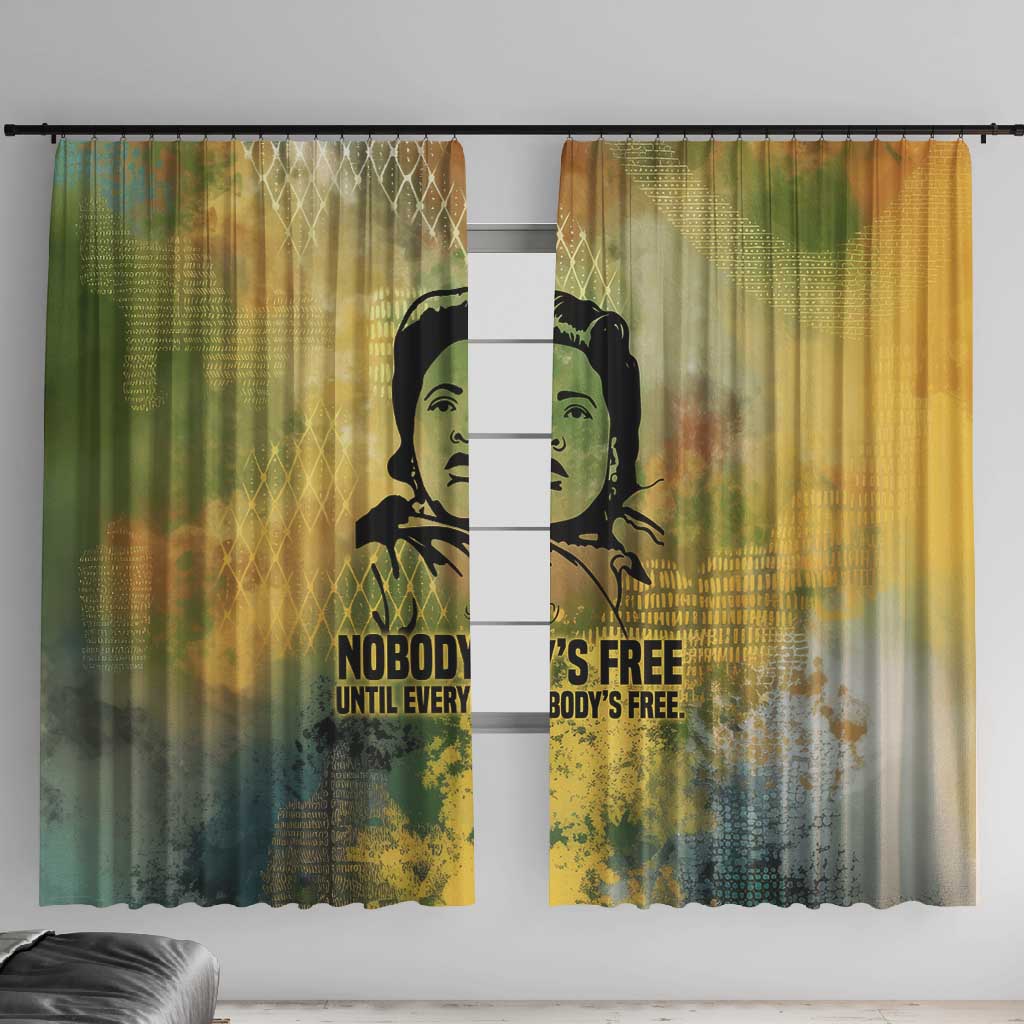 Fannie Lou Hamer Window Curtain Unbossable Quote Design Protest Silhouettes and Voting Rights Tribute - African Pride