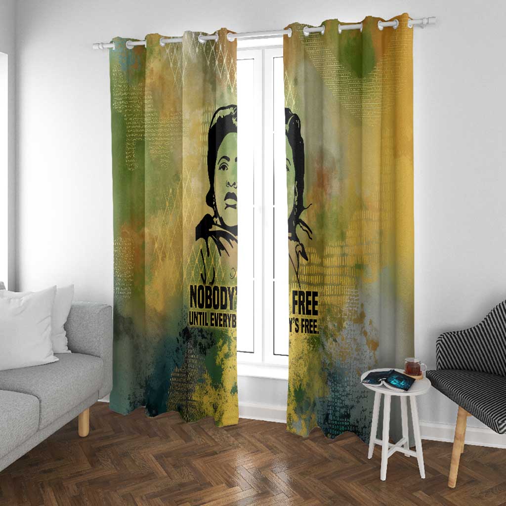 Fannie Lou Hamer Window Curtain Unbossable Quote Design Protest Silhouettes and Voting Rights Tribute - African Pride