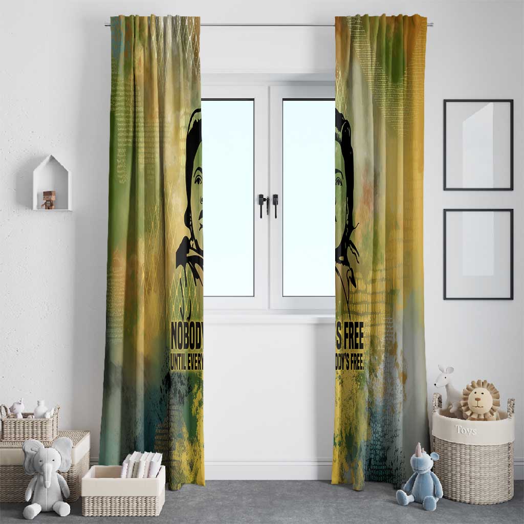 Fannie Lou Hamer Window Curtain Unbossable Quote Design Protest Silhouettes and Voting Rights Tribute - African Pride