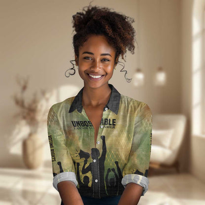 Fannie Lou Hamer Women Casual Shirt Unbossable Quote Design Protest Silhouettes and Voting Rights Tribute - African Pride