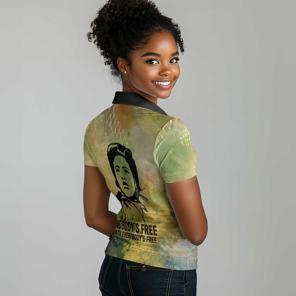 Fannie Lou Hamer Women Polo Shirt Unbossable Quote Design Protest Silhouettes and Voting Rights Tribute - African Pride