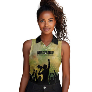 Fannie Lou Hamer Women Sleeveless Polo Shirt Unbossable Quote Design Protest Silhouettes and Voting Rights Tribute - African Pride
