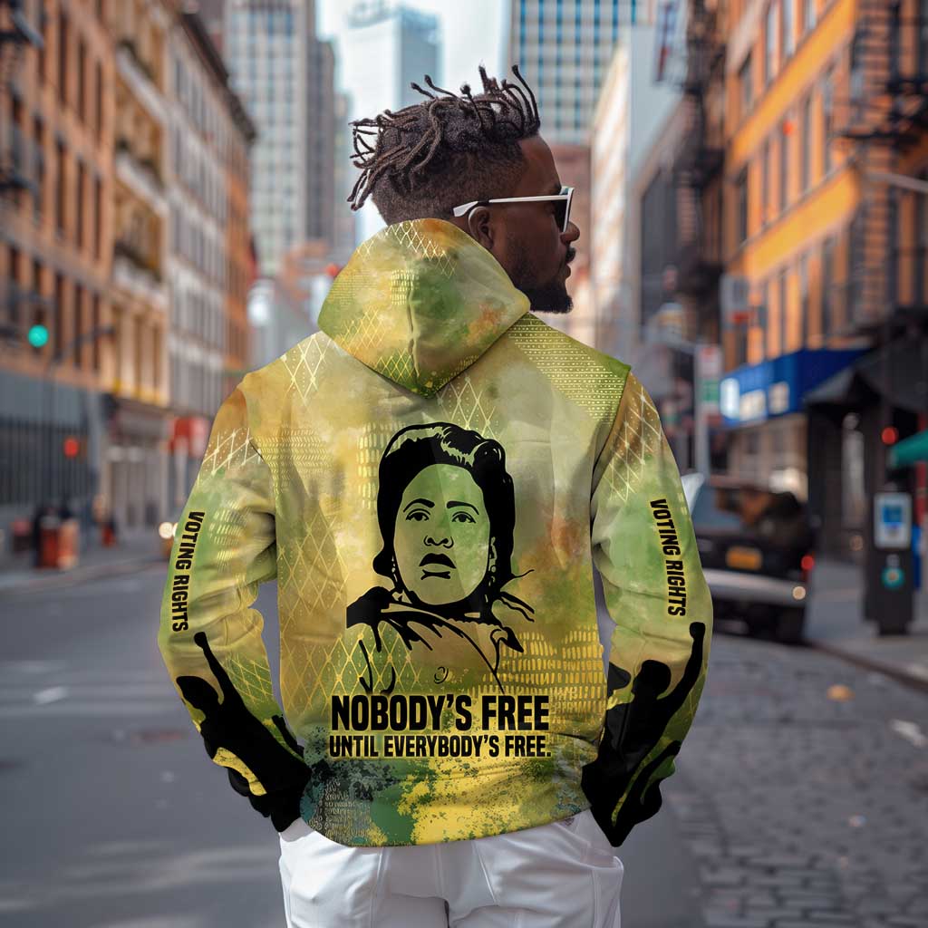 Fannie Lou Hamer Zip Hoodie Unbossable Quote Design Protest Silhouettes and Voting Rights Tribute - African Pride
