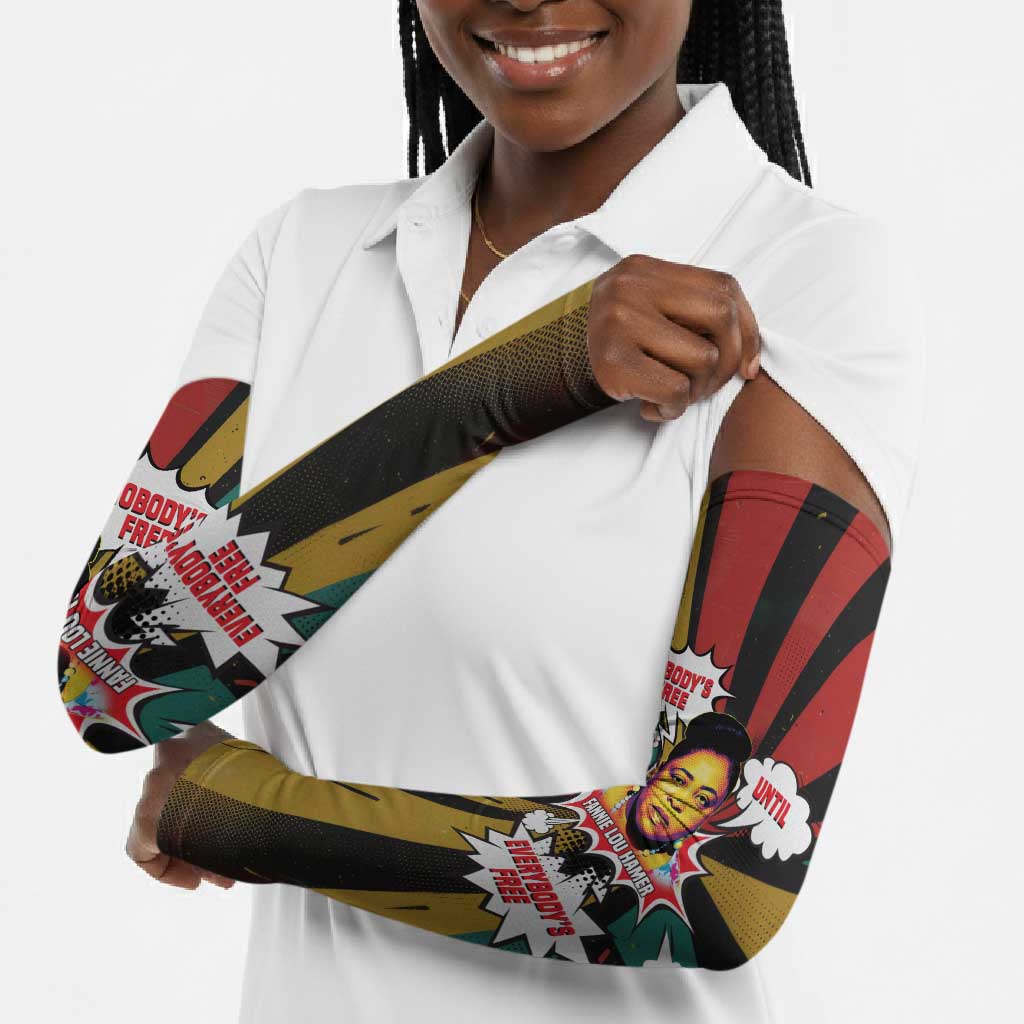 Fannie Lou Hamer Arm Sleeves with Pop Art Comic Style Design Bold Quote and Civil Rights Tribute - African Pride