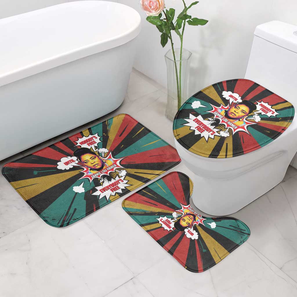 Fannie Lou Hamer Bathroom Set with Pop Art Comic Style Design Bold Quote and Civil Rights Tribute - African Pride