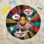 Fannie Lou Hamer Beach Blanket with Pop Art Comic Style Design Bold Quote and Civil Rights Tribute - African Pride