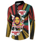 Fannie Lou Hamer Button Sweatshirt with Pop Art Comic Style Design Bold Quote and Civil Rights Tribute