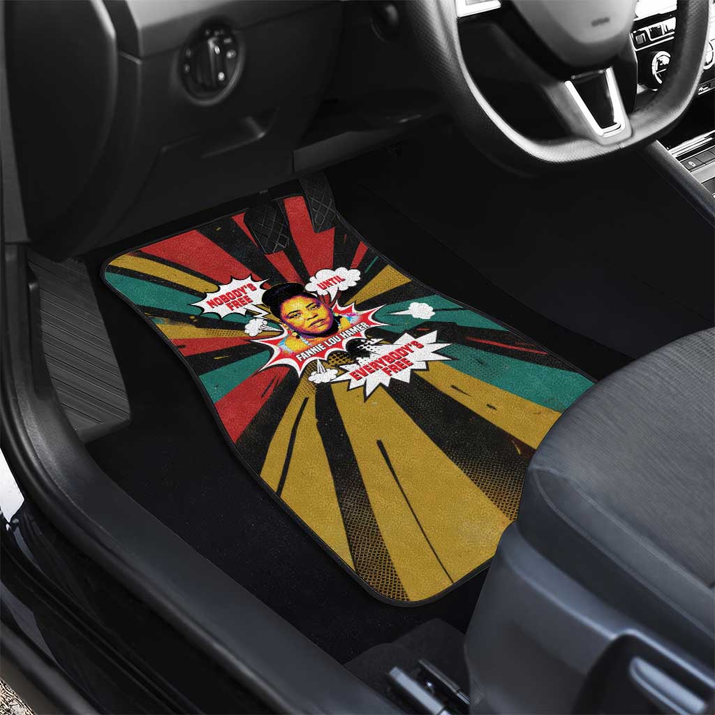 Fannie Lou Hamer Car Mats with Pop Art Comic Style Design Bold Quote and Civil Rights Tribute - African Pride