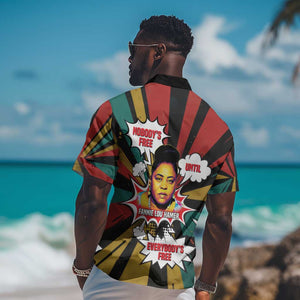 Fannie Lou Hamer Hawaiian Shirt with Pop Art Comic Style Design Bold Quote and Civil Rights Tribute - African Pride