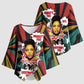 Fannie Lou Hamer Kimono Sleeve Blouse with Pop Art Comic Style Design Bold Quote and Civil Rights Tribute - African Pride